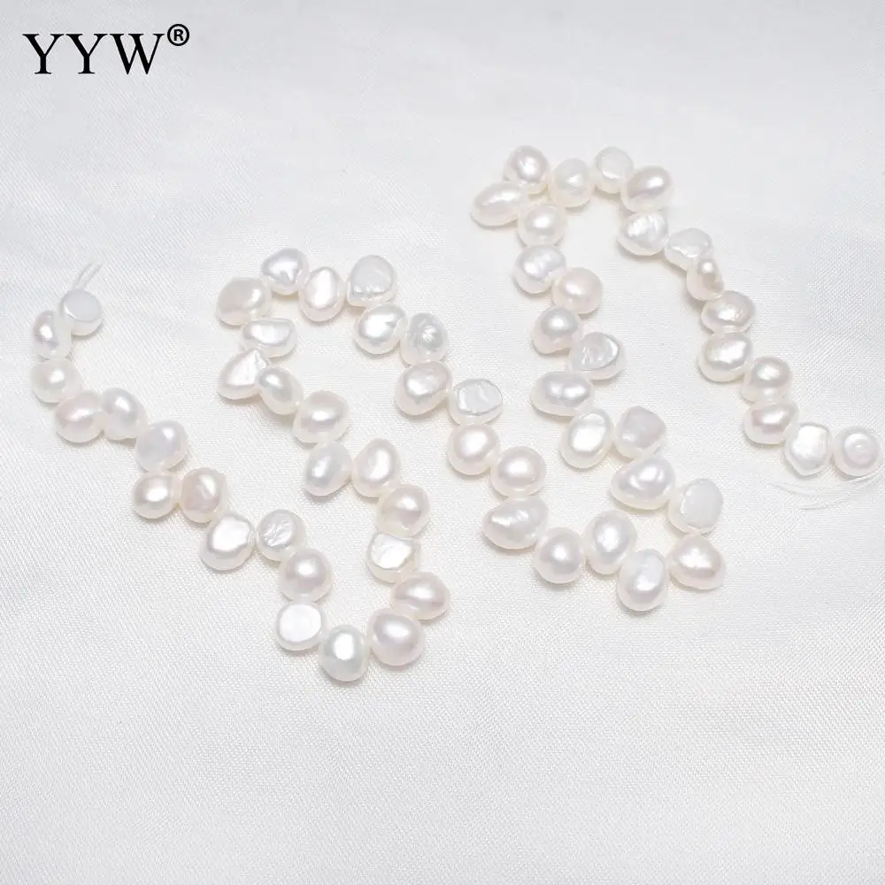 Бусины из пресноводного жемчуга для выращенного картофеля YYW натуральный белый