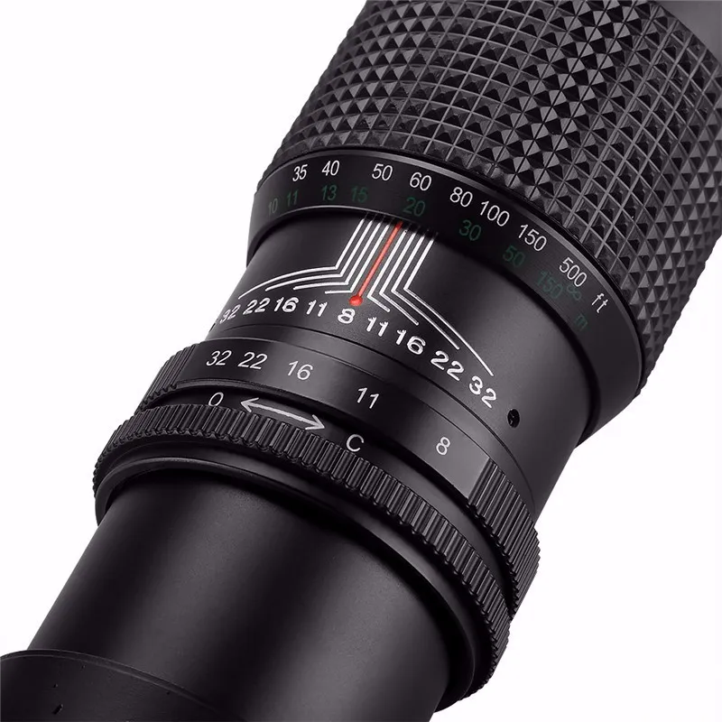 500 мм F/8,0 супер телеобъектив с ручным зумом+ Бесплатный адаптер T2 для Canon Nikon sony Olympus Pentax sony E Mount A7 DSLR
