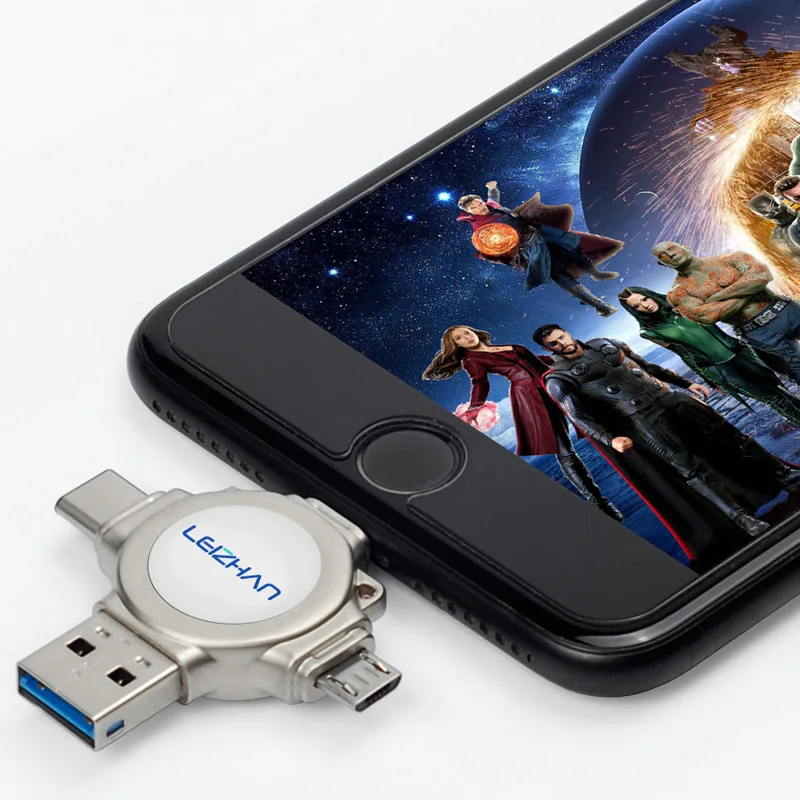 Флэш накопитель Lightning 128 ГБ для iphone iPad фотофлешка USB 3 0 4 в 1 флэш Флэшка 64 32 16 C