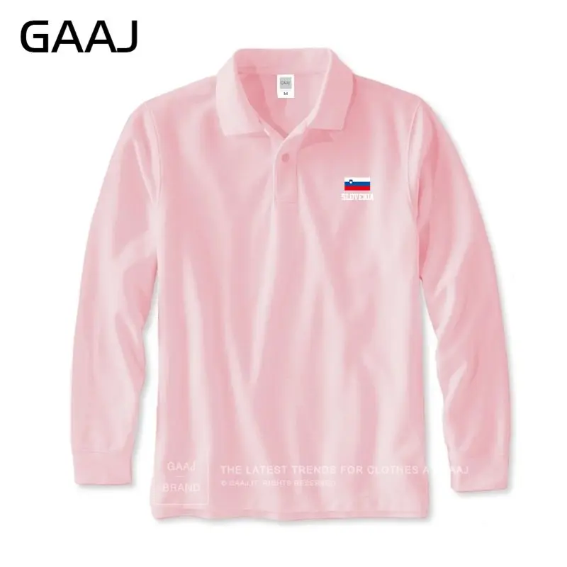 Long Pink GAAJ Словения флаг рубашки поло мужские и женские унисекс летние модные мужские поло брендовая одежда высокого качества повседневные мужские#58KP4 - Цвет: Long Pink