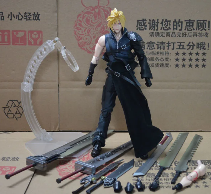 Original Play Arts KAI Final Fantasy FF05 Cloud Strife PVC Action Figure Collectible Model Toy 27cm