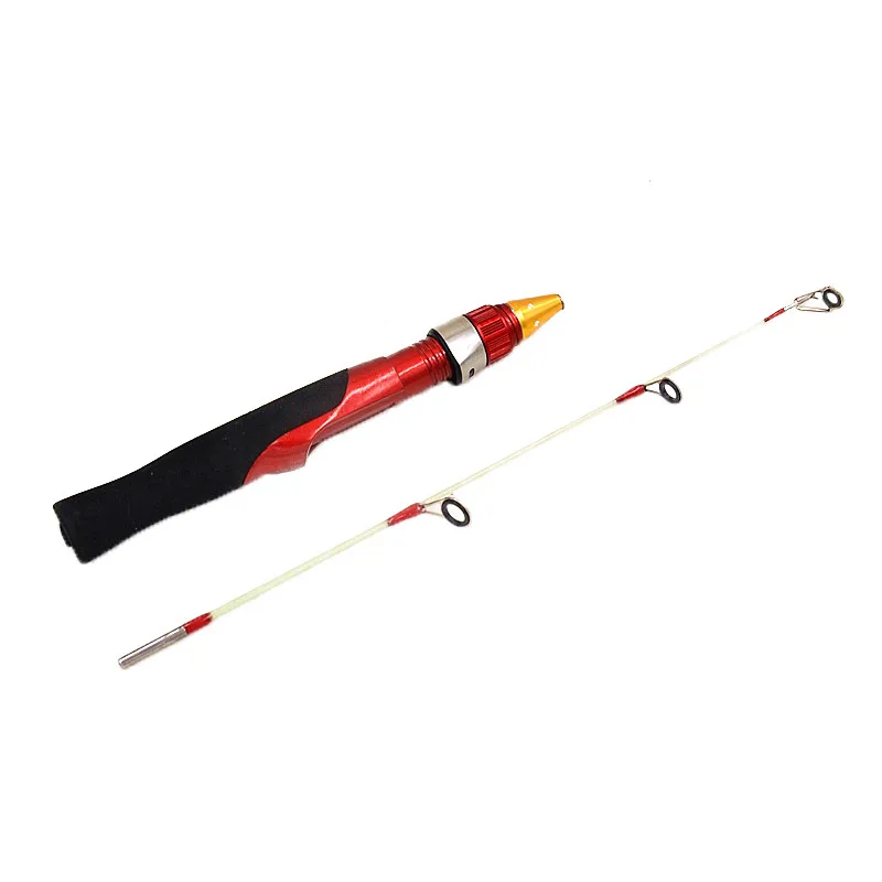 Portable Mini Winter Fishing Rod 50cm Metal Joint Ice Pole Strong Fiberglass Shrimp 2 Section Fast Shipping | Спорт и развлечения