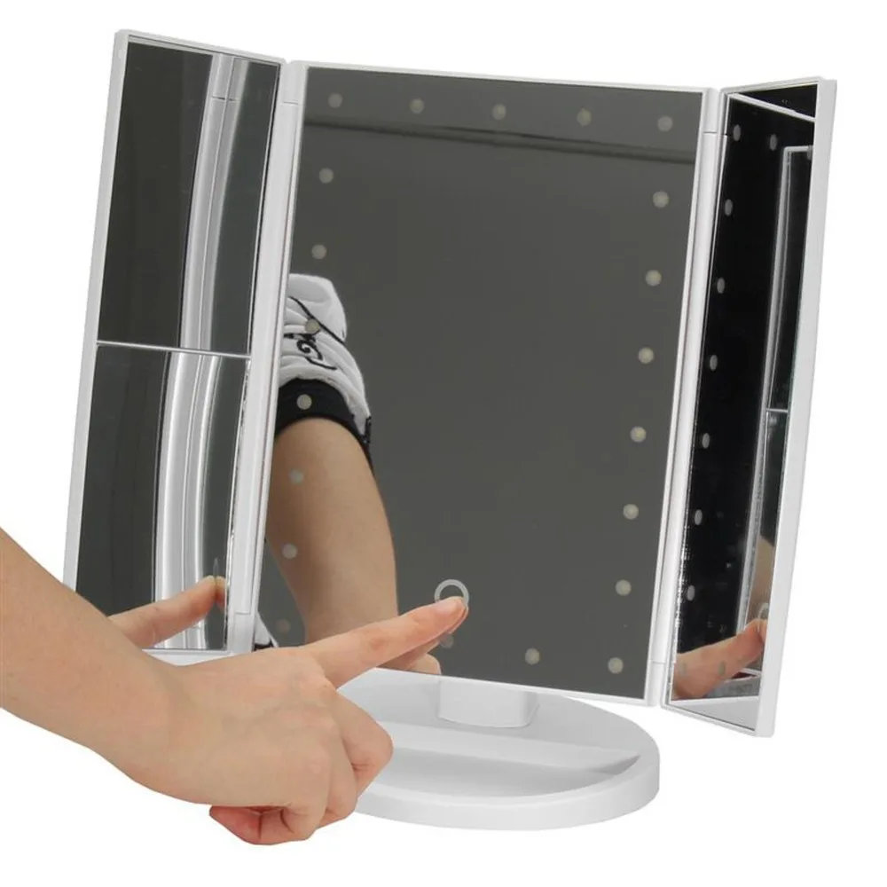 Светодиодный Сенсорный экран 22 зеркало для макияжа с лампой Настольный макияж