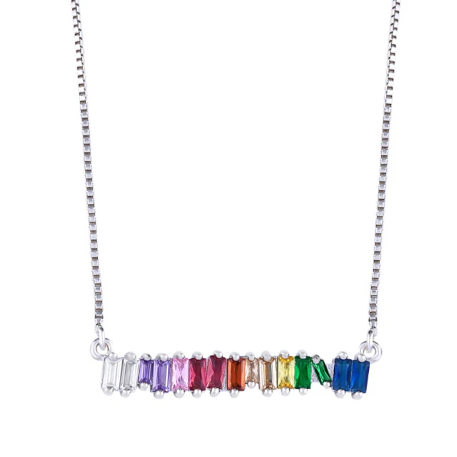 White Gold Color1064 UILZ,, Модные Цветные блестящие микро покрытые кубическим цирконием ААА, Модные подвесные ожерелья для женщин, модные ювелирные изделия, вечерние UNL010 - Окраска металла: White Gold Color1064