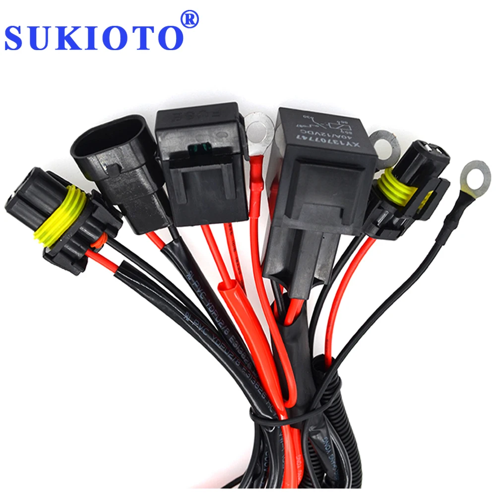 SUKIOTO 40A реле 9005 9006 H1 H3 H7 H11 D2H реле жгут провода удлинитель ксеноновый светильник контроллер H7 разъем адаптера вилки