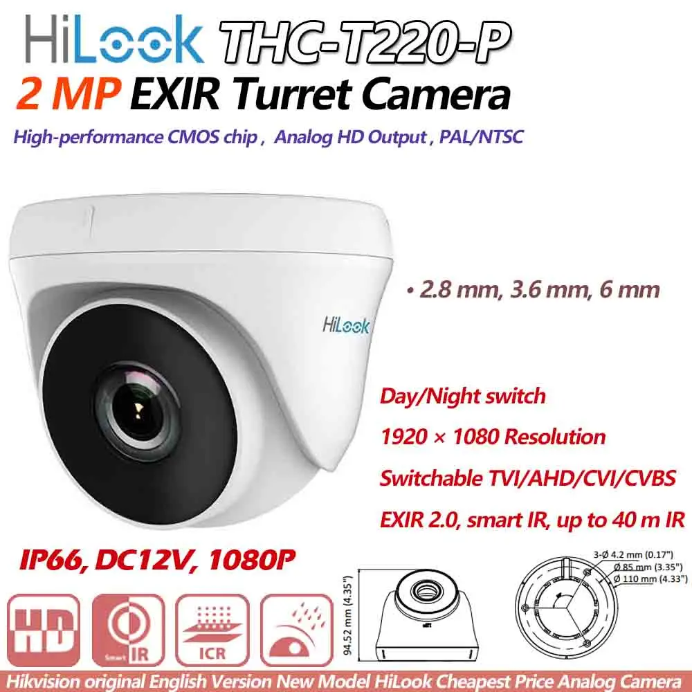 Hikvision hilook thc-t220-p 2 МП Exir пуля Камера новая модель дешевые аналоговые IP66 CCTV