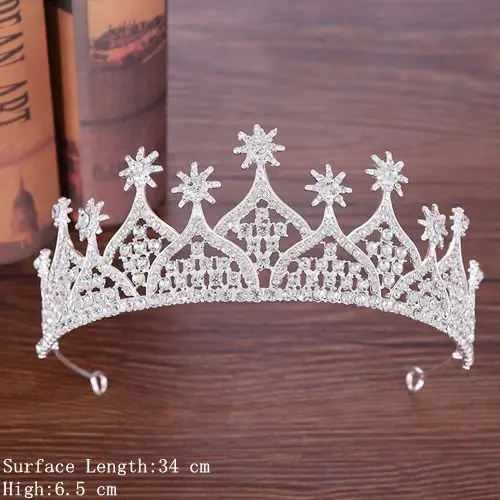 Silver Новейшая Хрустальная корона, тиара, свадебные аксессуары для волос, Хрустальная тиара, свадебная корона, серебряный головной убор, роскошная жемчужная тиара, диадема - Окраска металла: Silver