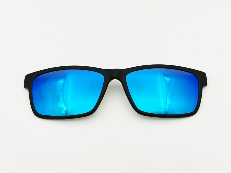 mirror blue Модель No TJ010, одиночные линзы TAC, поляризационные, прямоугольной формы, солнцезащитные очки, линзы для близорукости, дальнозоркости, Дополнительные линзы на зажиме - Цвет линз: mirror blue