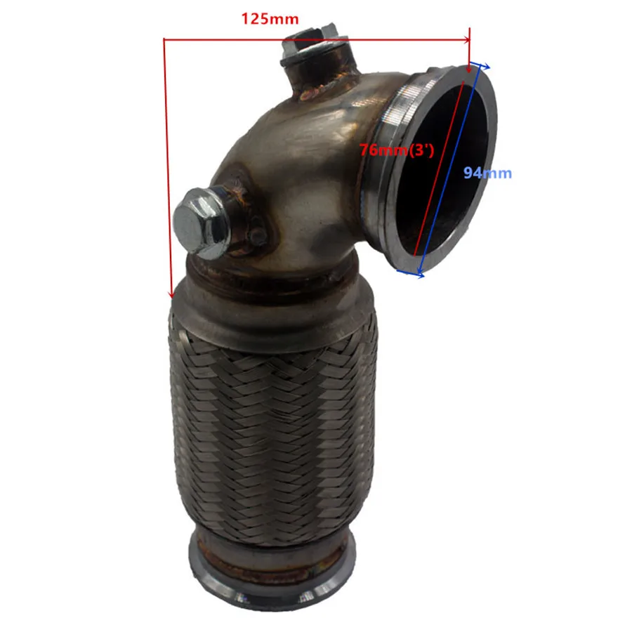 " V-Band Downpipe низкий профиль w/Flex сильфонные нержавеющей 90 градусов с выходным фланцем