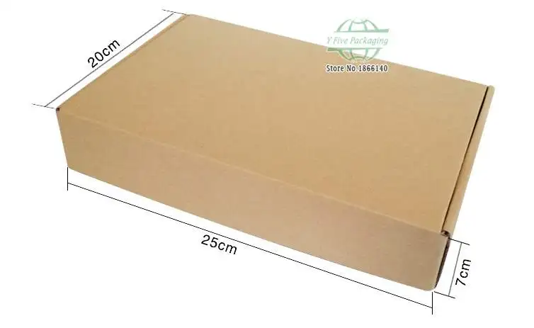 25*20*7 см Большой размер картонная бумажная посылка коричневая Подарочная бумажная коробка пустая почтовая коробка 100 шт./лот