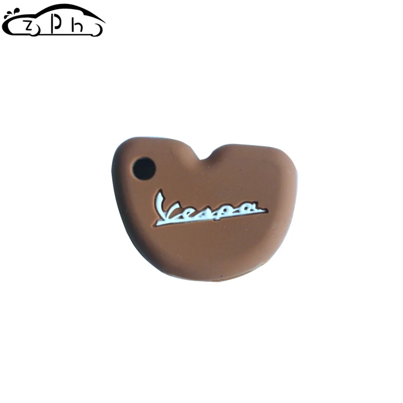 Коричневый Силиконовый чехол для ключей Vespa Enrico Piaggio GTS300 LX150 Fly125 3vte Gts 200 946 150 300 RA1 защитный чехол для мотоцикла - Название цвета: Коричневый
