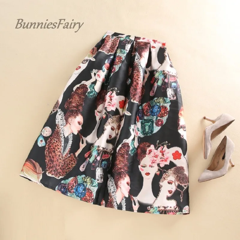 Юбка миди плиссированная с высокой талией принтом|party wear shirt|party dresses girlswear skirt |