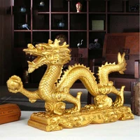 family feng shui ornaments imitation copper lucky town house home crafts decorations gold dragon ornaments