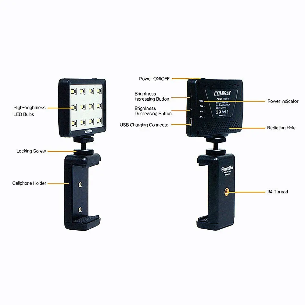 CM PL12B II High CRI> 95 супер яркий портативный многофункциональный мини светодиодный
