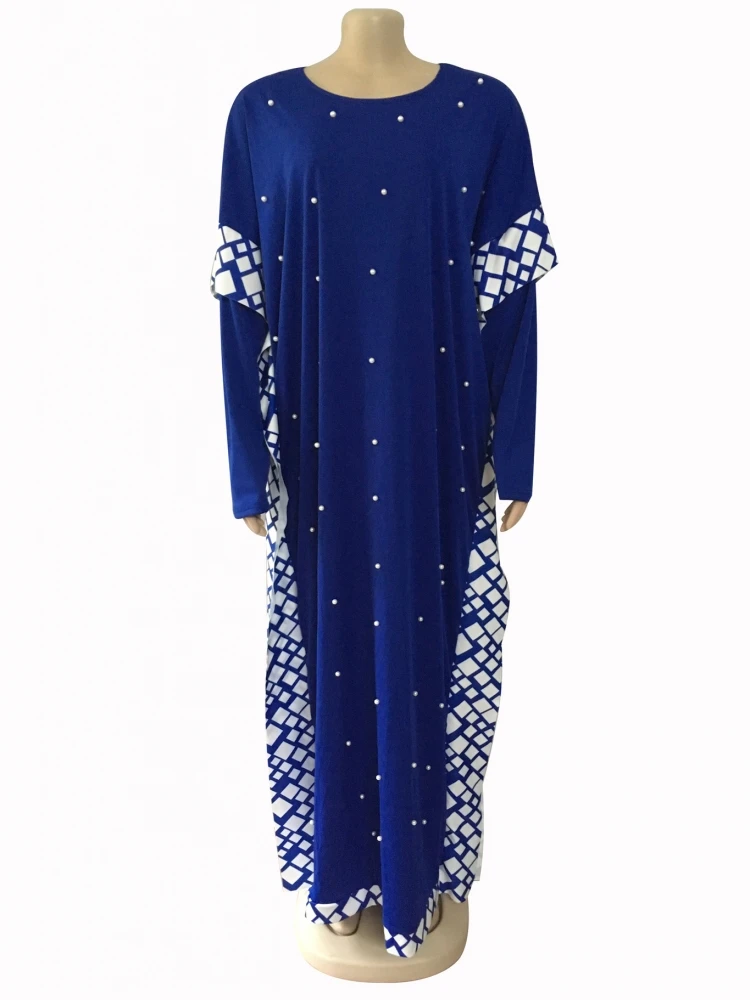 Женское длинное платье с бисером клетчатое эластичное макси в африканском стиле