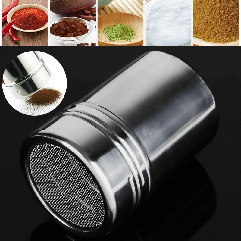 

Кухонный инструмент для специй из нержавеющей стали, кофе, шоколада, чаша для коктейлей, какао, мука, соль, порошок, глазурь, капучино, сито, ш...