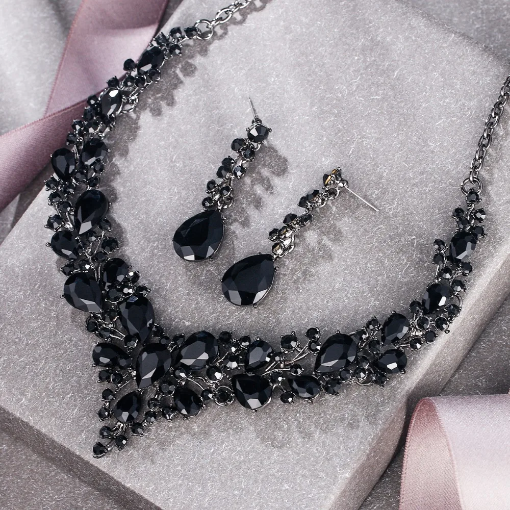 Набор свадебных ювелирных изделий Tuliper bijoux, серьги, женские вечерние колье