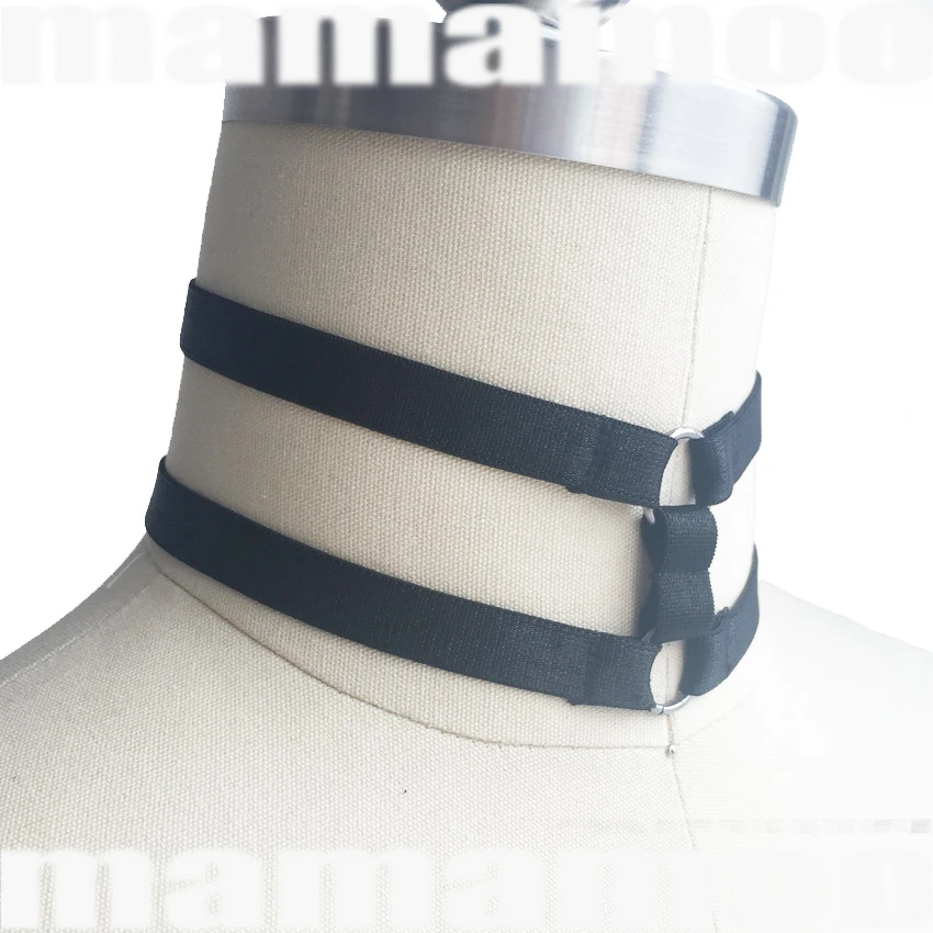 Черный Регулируемый Жгут ожерелье тело жгут фетиш одежда Харадзюку Готический