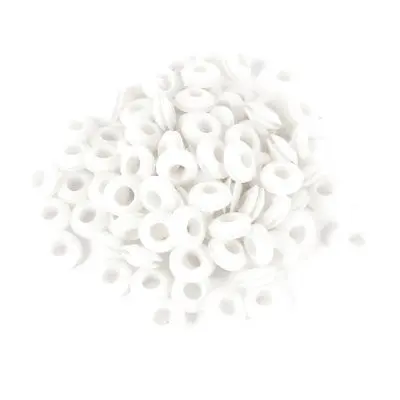 

100 PCS 6mm x 13mm White Rubber Cable Wiring Grommets Gasket Ring