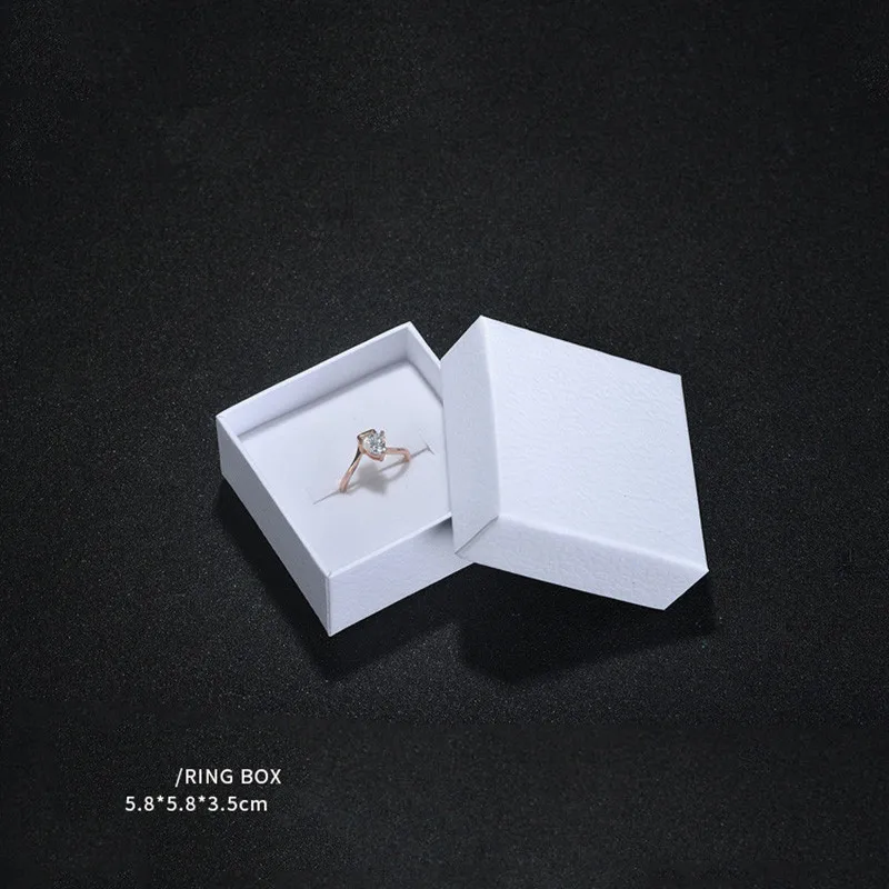 White Ring Box Белая/Черная бумажная коробка для ювелирных изделий с изображением неба и земли, органайзер для ювелирных изделий, кольца, ожерелье, подвеска, Свадебная подарочная упаковка, бархатная коробка - Цвет: White Ring Box
