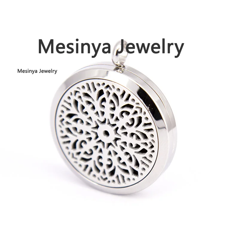 1 piece mesinya Hollow Abstract Design (30mm) Aromatherapy/Essential Oils 316L Stainless Steel Diffuser Locket pendant Necklace images - 6