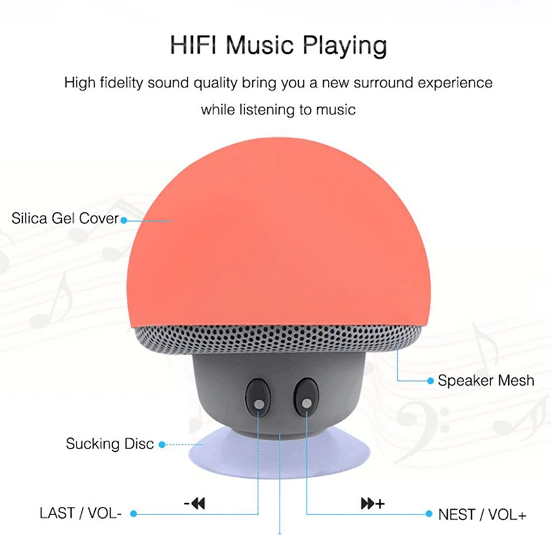 Мини динамик bluetooth на присоске маленький гриб головка мини мобильный телефон