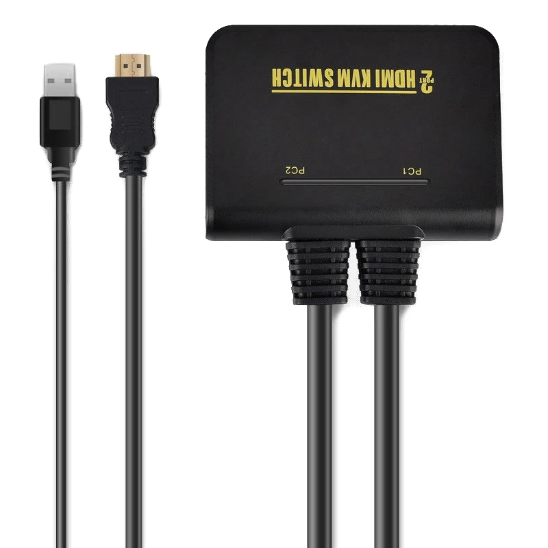 1X2 порт USB HDMI KVM переключатель с кабелем для клавиатуры двойным монитором