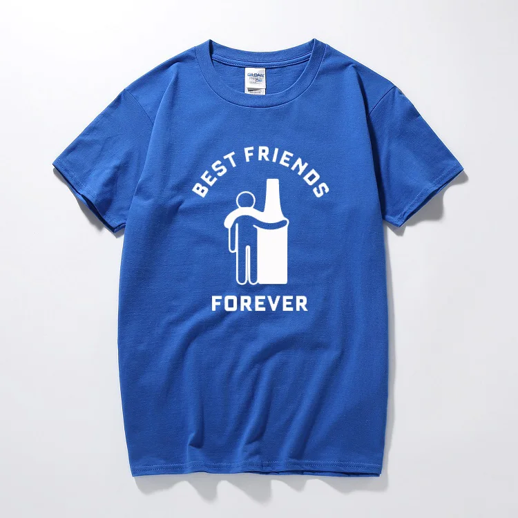 Drink wine Летняя мужская футболка s Best Friends Forever подарок хлопчатобумажная для детей