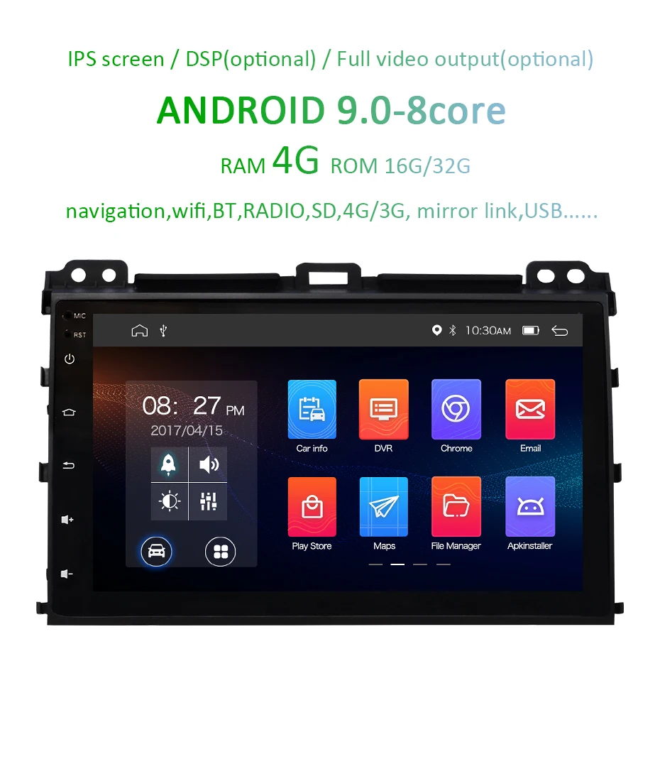 4G 64G Android 9,0 DSP ips AV выход автомобильный gps для Toyota Prado 120 Lexus GX470 экран Навигация стерео радио без DVD плеера