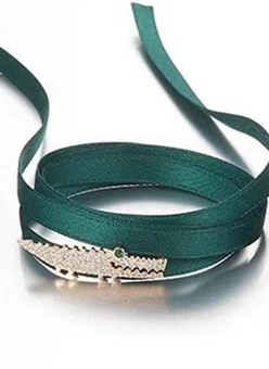 necklace green rose AAA циркон, 925 пробы, серебро, Крокодиловая лента с животными, колье, ожерелье, AP, серьги-гвоздики, ювелирное изделие, AP, женский свадебный подарочный набор, милый - Окраска металла: necklace green rose
