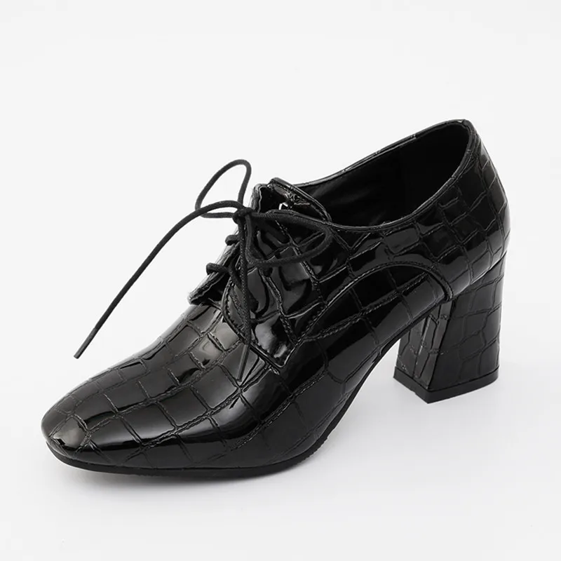 Женские лакированные туфли YMECHIC яркие винтажные из искусственной кожи на высоком