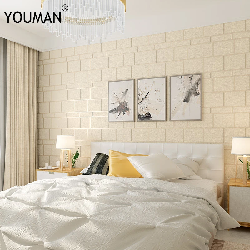 

Wallpapers YOUMAN Modern 3D Brick Wallpaper Roll For Room Bedroom Living Room Home Decor Relief Wall Paper Luxury Flocking Paper