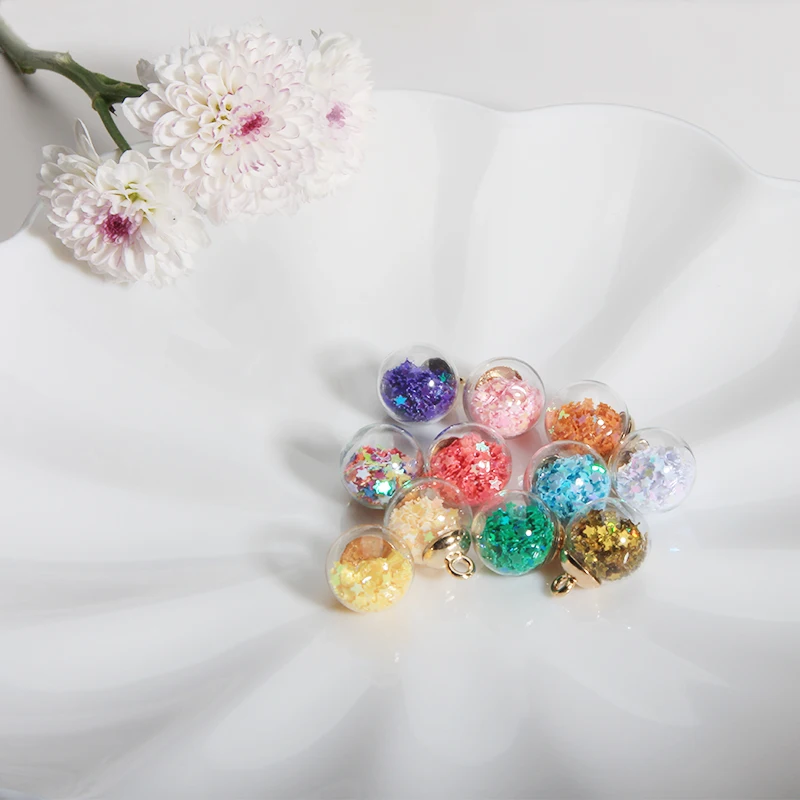 Красочный прозрачный стеклянный шар подвески в виде звезд поиск для волос
