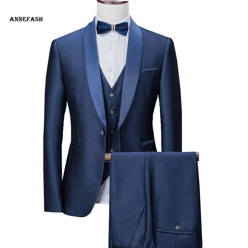 На заказ мужской костюм ярко синего цвета 3 предмета 2017 новые поступления