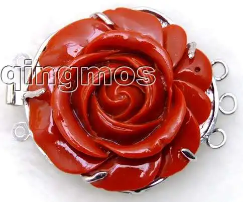 Большой красный синтезированный Коралловый цветок 30 мм три нити стандартная