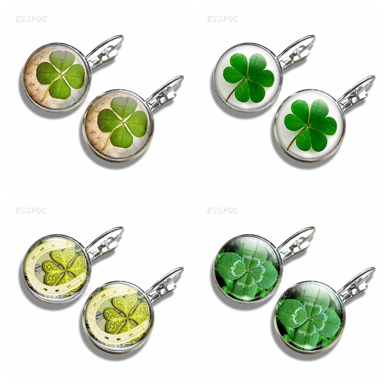 Модные сережки Крючки Shamrock с четырехлистным клевером для женщин и девочек