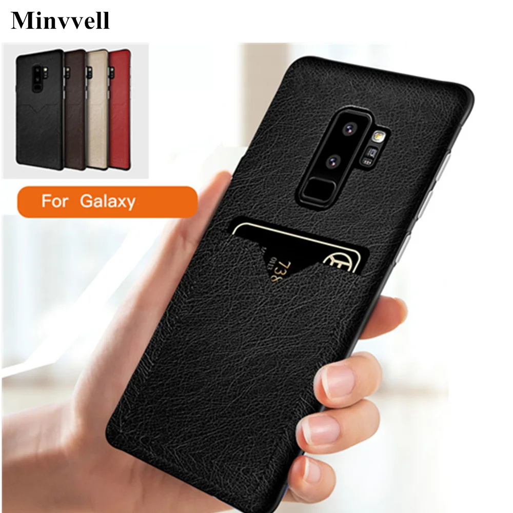 Luxury Card Slot Skin Case For Samsung Galaxy S9 S8 Plus PU Leather Anti-knock Hard PC Note 9 8 | Мобильные телефоны и