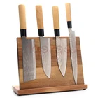 Магнитный блок для кухонных ножей (натуральное дерево), держатель для ножей, блок-органайзер для ножей, док-станция для ножей, стеллаж для хранения столовых приборов, подставка для ножниц