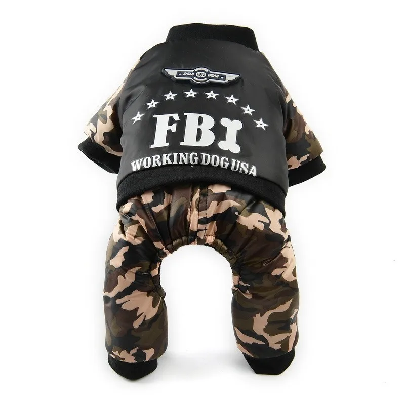 A Куртка FBI для собак, зимний теплый комбинезон, одежда для йоркширского терьера, одежда для собак Chiwawa, крутая Йоркская одежда для такса - Цвет: A