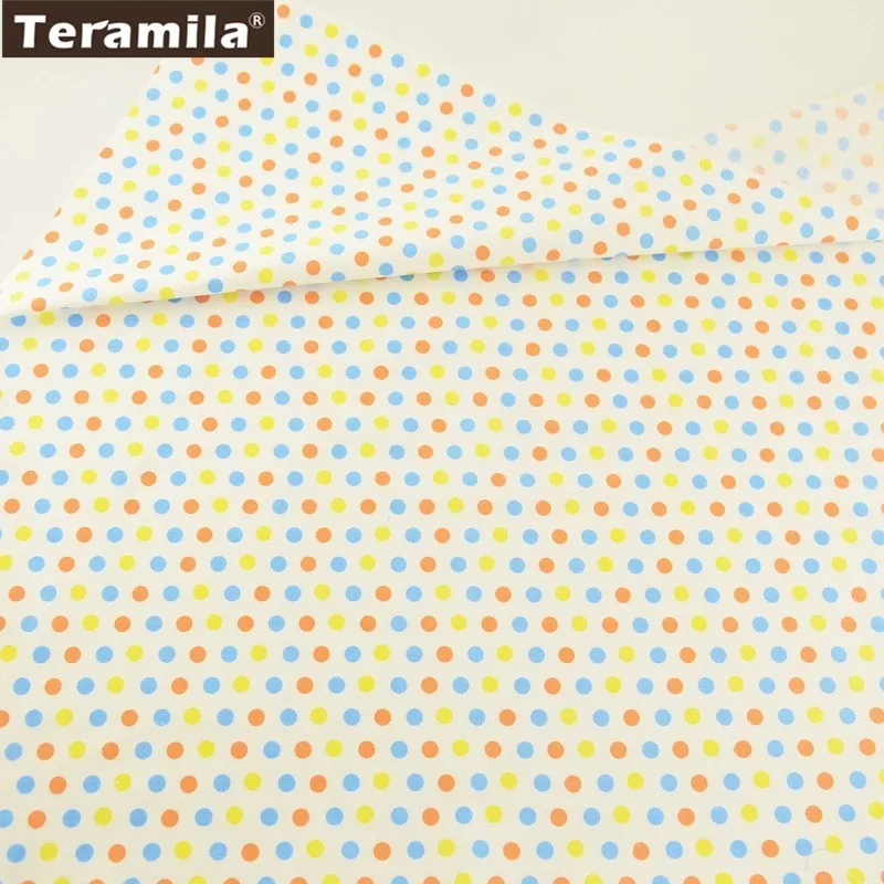 Teramila Cotton Fabric Printed Colorful Dots Designs Tissue Material DIY Quilting Patchwork Pillow Baby Cloth Dress Decoration|design material|cotton