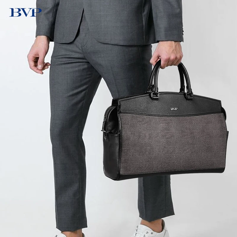 BVP Брендовые мужские сумки через плечо 14 дюймов портфель для ноутбука кожаная