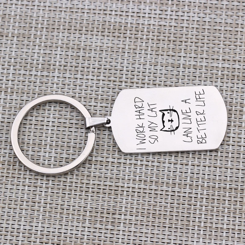 &quotЯ Усердно Работаю так что моя кошка... лучшая жизнь&quot брелок вдохновляющий Кот