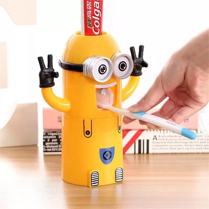 Child Cartoon Toothpaste Kid Creative Bathroom Accessories Washing three-in-one set Automatic Toothpaste