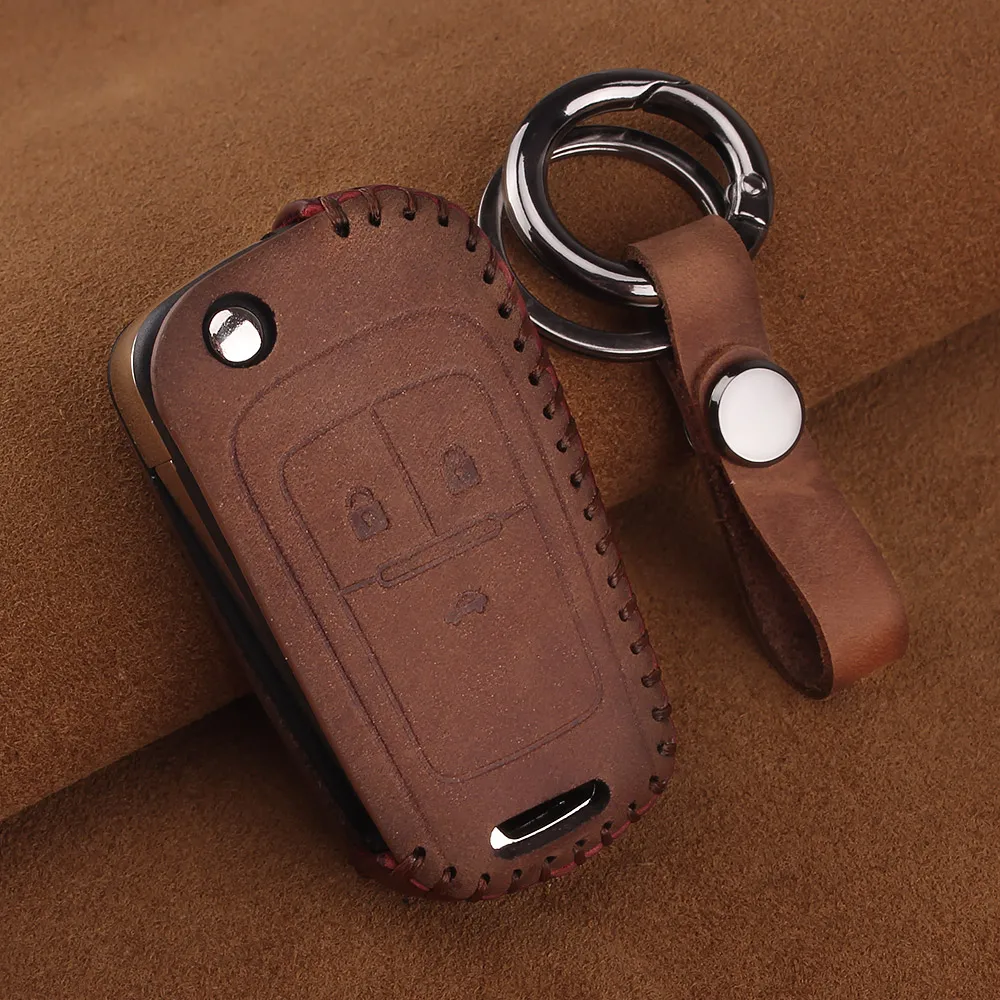 KEYYOU 2/3 Buttons For Opel Insignia Astra Corsa Antara Chevrolet Cruze Aveo Trax Genuine Leather Key Case Keychain Cover | Автомобили и