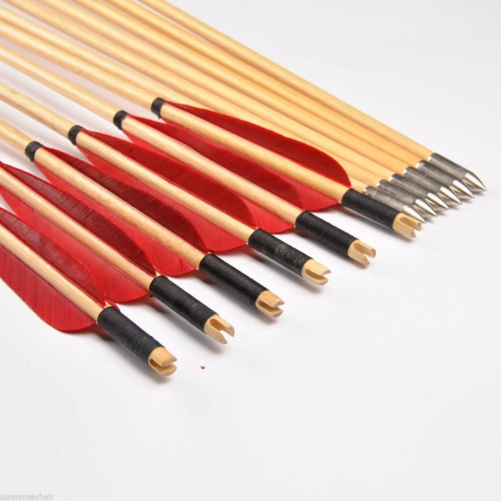 Стрелы из кедровой Сосны ручной работы деревянные 31 дюйм с индейками диаметр 8 5