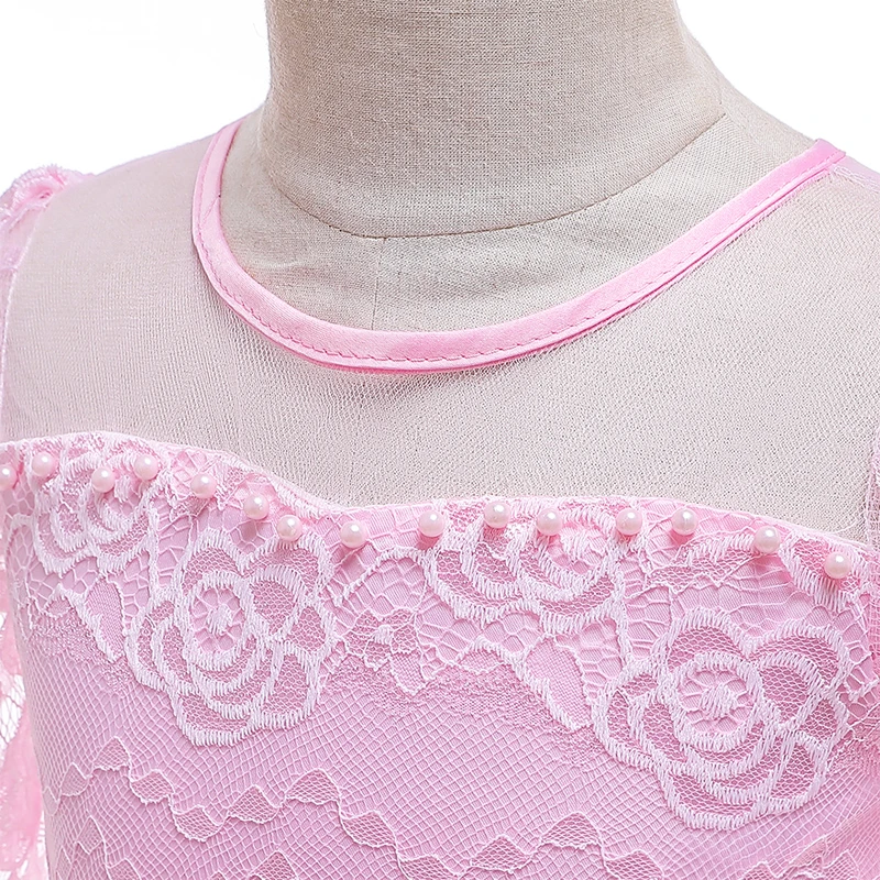 White Long Sleeve Pink Bridesmaid Dress Kids Dresses For Girls Clothing Princess Dress Girl Party Wedding Dress 10 12 Year