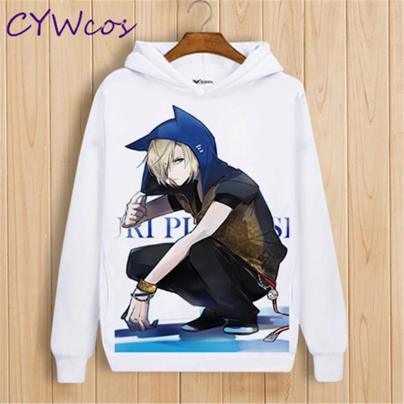 Аниме Юри! На ICE Yuri Katsuki Victor Nikiforov Plisetsky куртка с капюшоном Косплей толстовки