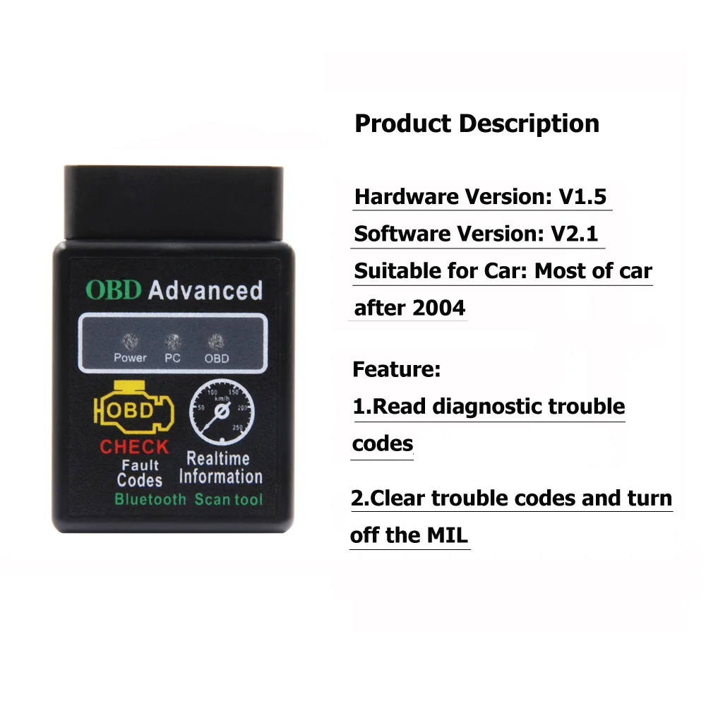 Диагностический адаптер OBD2 Elm 327 с Bluetooth диагностический сканер для автомобилей