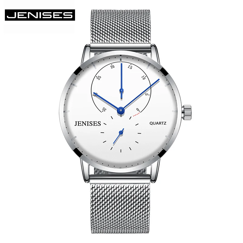 

2022 JENISES Ultra thin Fashion Men Business Wristwatches Top Brand Luxury Men Watch Waterproof Scratch-resistant Clock