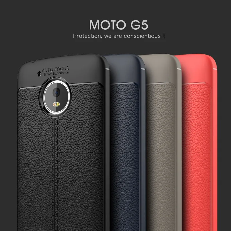 Чехол JOVO для Moto G5 мягкий силиконовый чехол из ТПУ с зернистой текстурой и кожей